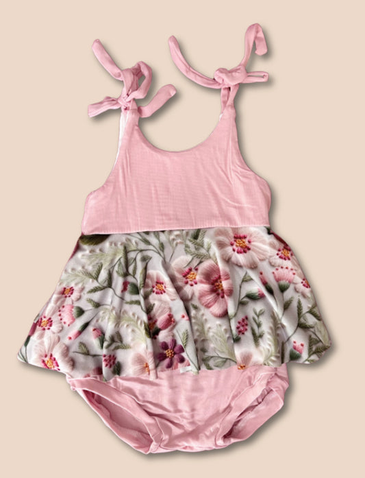 camellia bubble romper